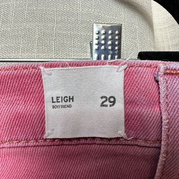2/$30 Hudson Leigh Boyfriend Pink Button Fly Jeans Size 29 Distressed Mid Rise - Picture 16 of 16